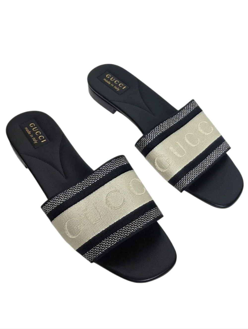 GUCCI Jane Embroidered Logo Slide Sandals